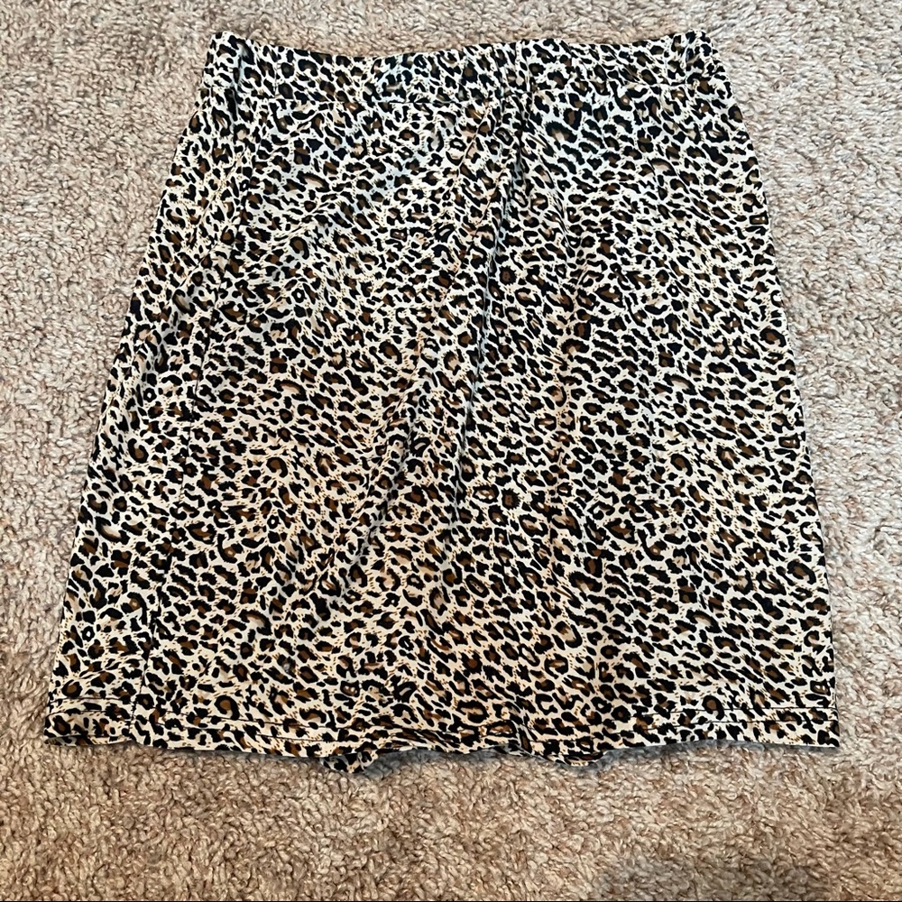 SHEIN leopard skirt